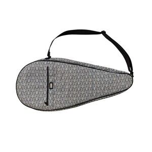 Ame & Lulu Racquet Bag Black & White Adj Strap Padded Zipper Exterior Pocket